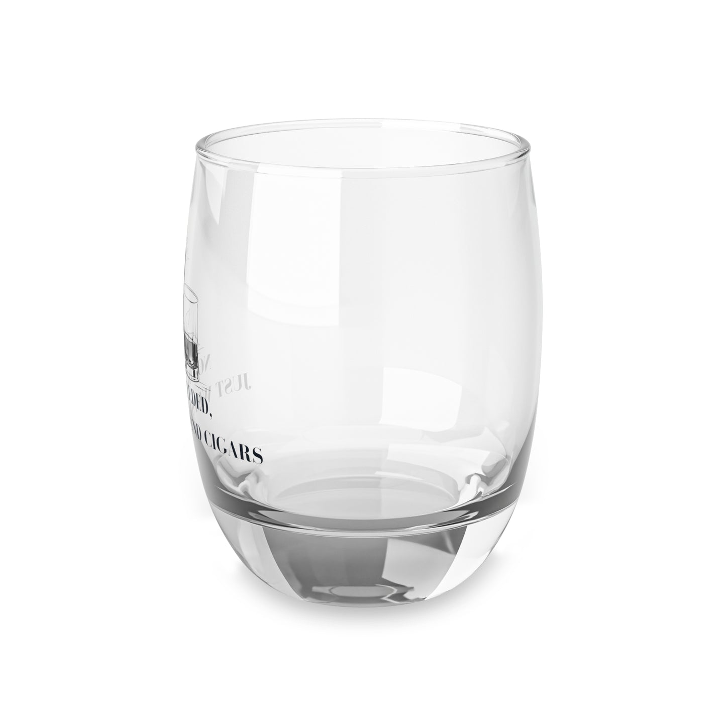 Engraved Whisky Glass – "No Oil Needed, Just Whisky and Cigars" – Gift for Whisky Lovers