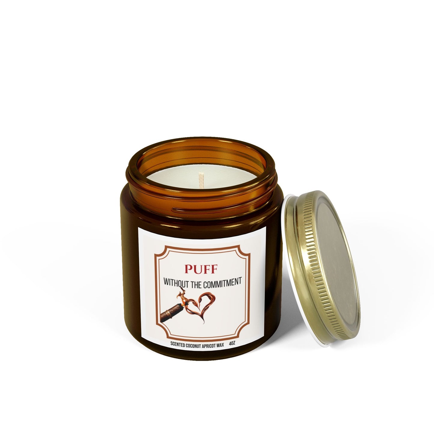 Puff Without the Commitment – Cigar Lover’s Scented Candle | Coconut Apricot Wax, Long Burn Time