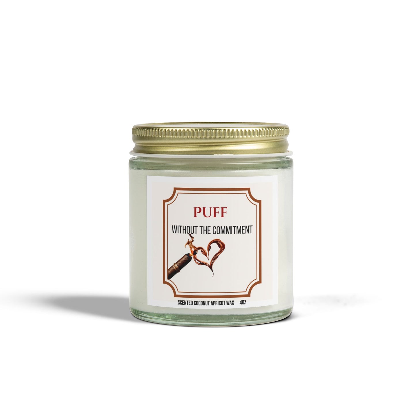Puff Without the Commitment – Cigar Lover’s Scented Candle | Coconut Apricot Wax, Long Burn Time