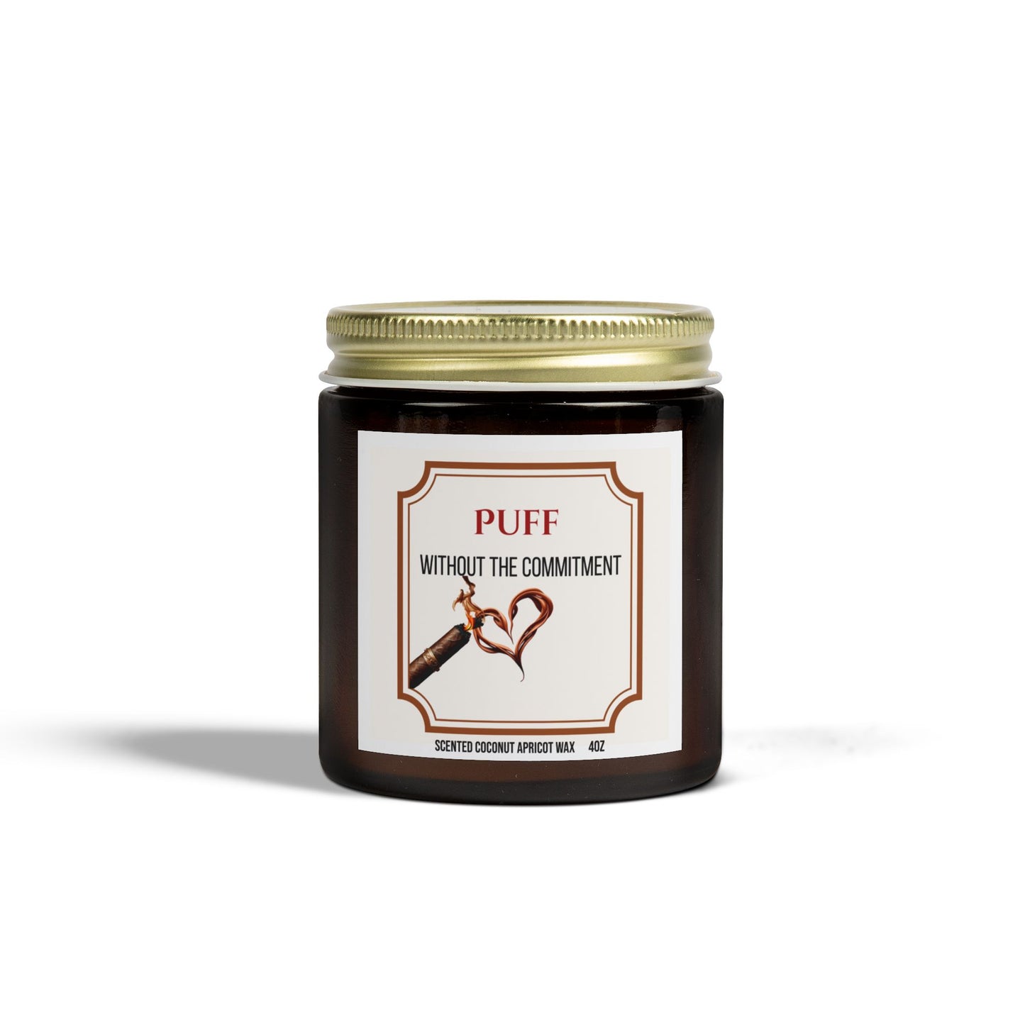 Puff Without the Commitment – Cigar Lover’s Scented Candle | Coconut Apricot Wax, Long Burn Time