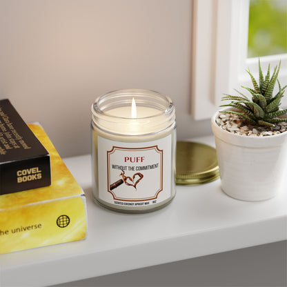 Puff Without the Commitment – Cigar Lover’s Scented Candle | Coconut Apricot Wax, Long Burn Time