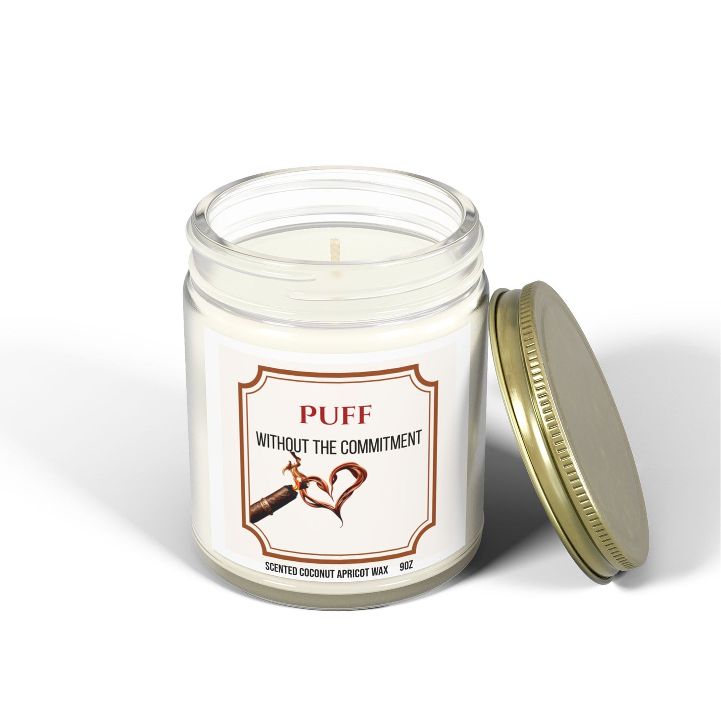 Puff Without the Commitment – Cigar Lover’s Scented Candle | Coconut Apricot Wax, Long Burn Time