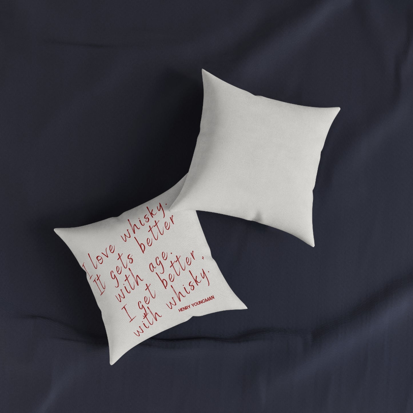 Whisky Lover Pillowcase – “I Love Whisky” Quote by Henry Youngman | Unique Whisky Gift for Him | Bar Decor, Cigar Lounge Decor