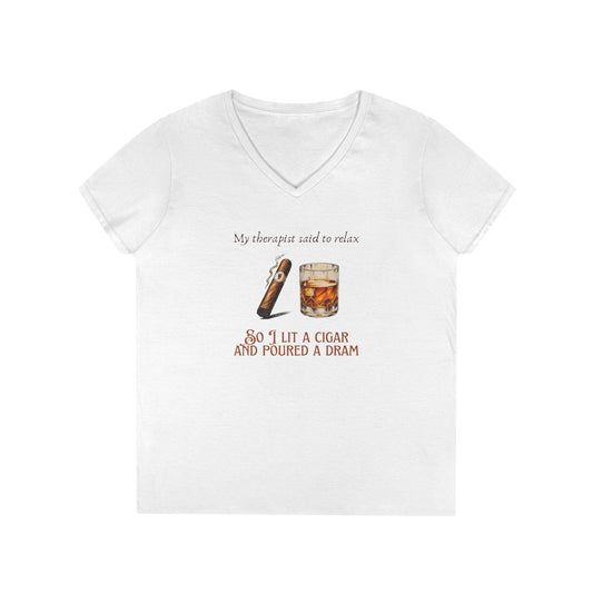 Ladies’ V-Neck T-Shirt – "My Therapist Said to Relax" Humorous Graphic Tee Gift for Her, Cozy Casual Top, Perfect for Relaxing or Celebrations, Vintage [...]