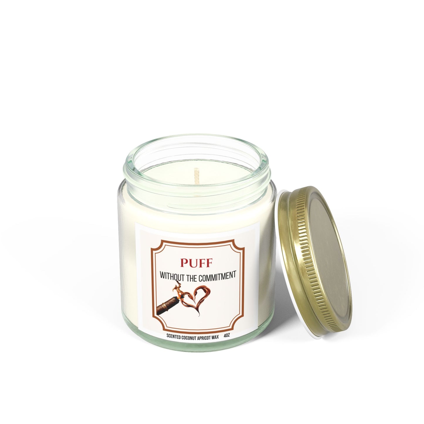 Puff Without the Commitment – Cigar Lover’s Scented Candle | Coconut Apricot Wax, Long Burn Time
