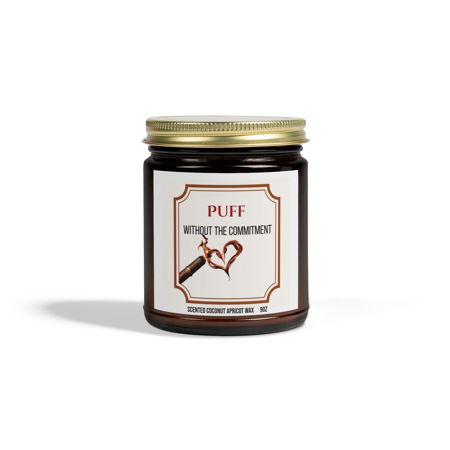 Puff Without the Commitment – Cigar Lover’s Scented Candle | Coconut Apricot Wax, Long Burn Time
